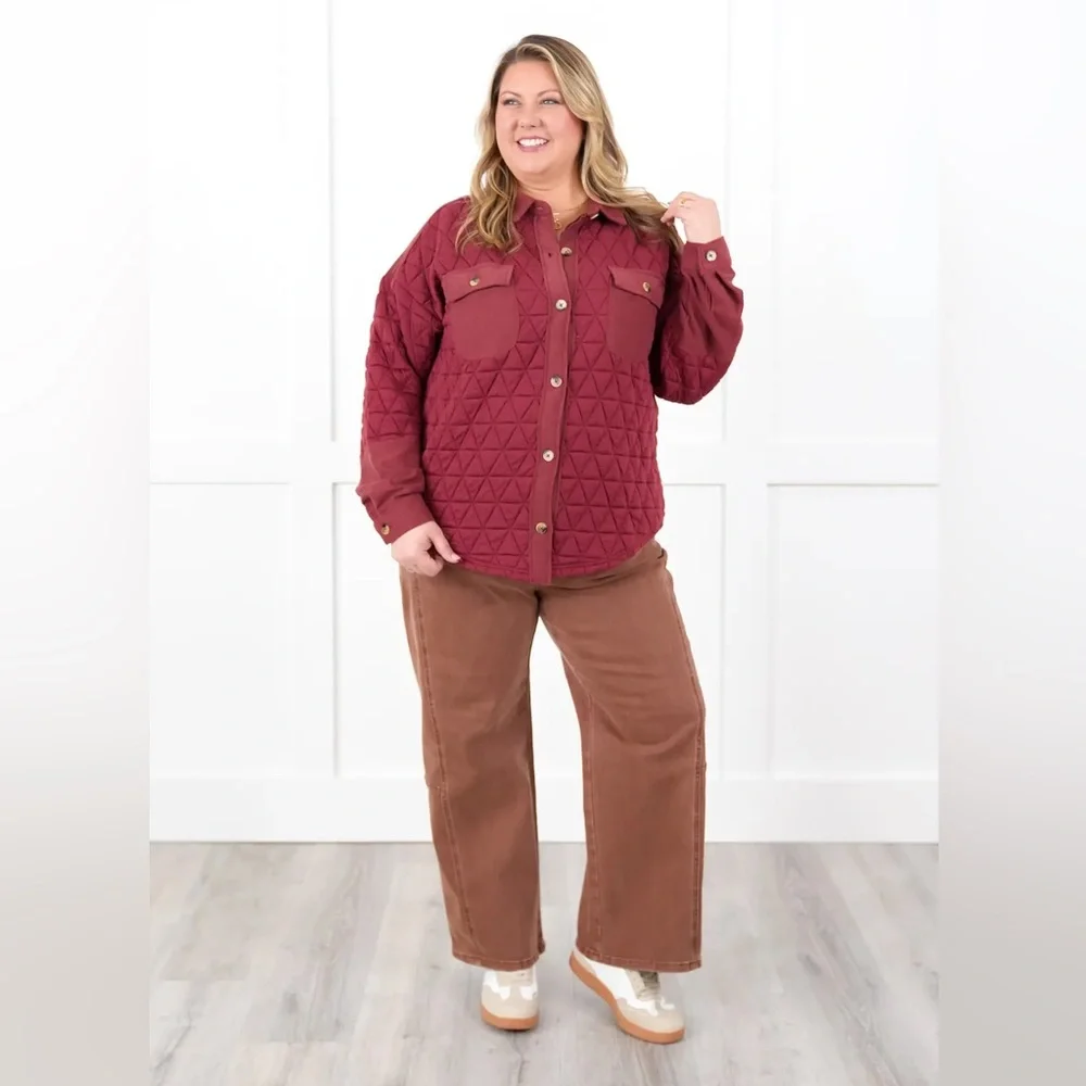 #118 Soft Quilted Shacket - Picture 5 of 6